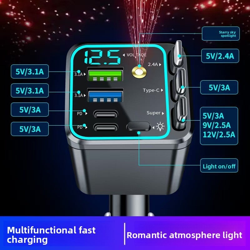 Car-Mounted Starry Sky Ceiling Multi-Head Phone Charger