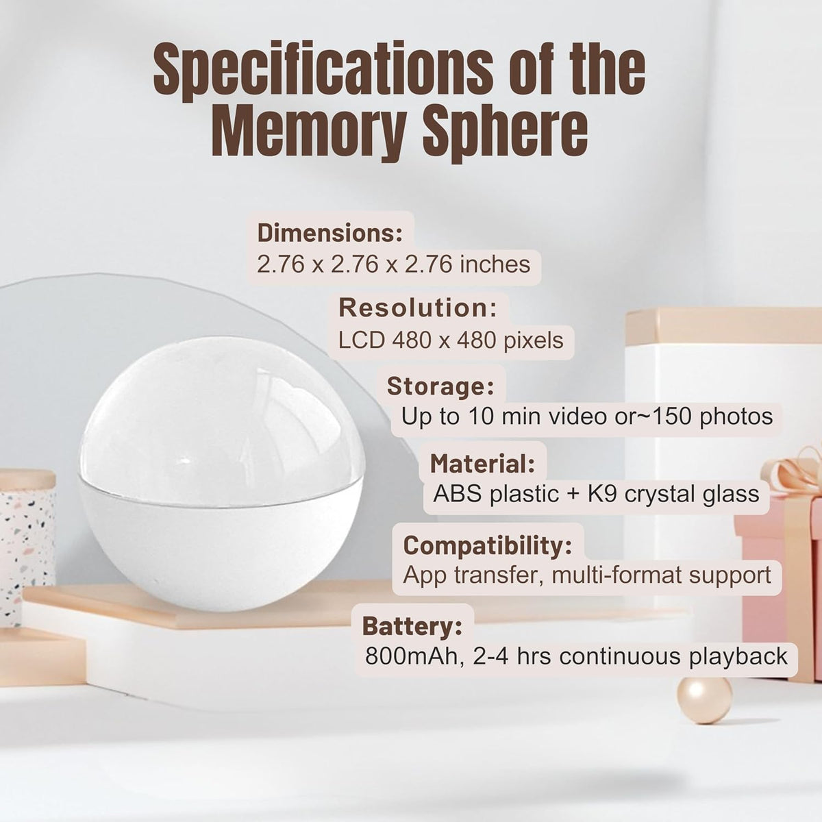 Personalized LED Memory Crystal Ball