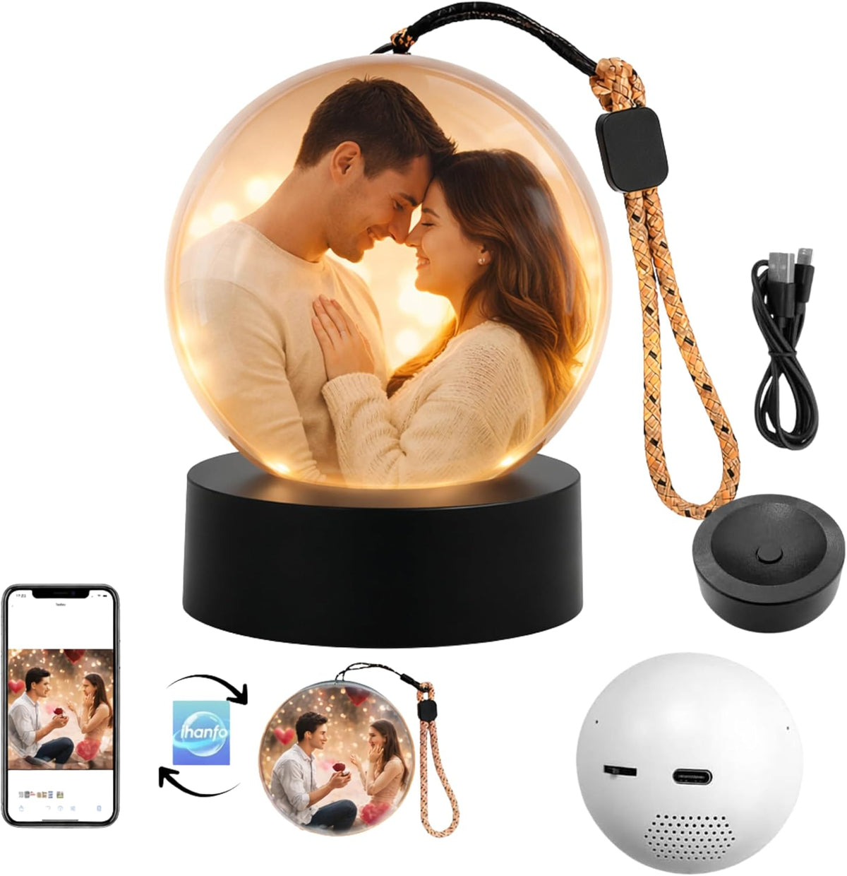 Personalized LED Memory Crystal Ball