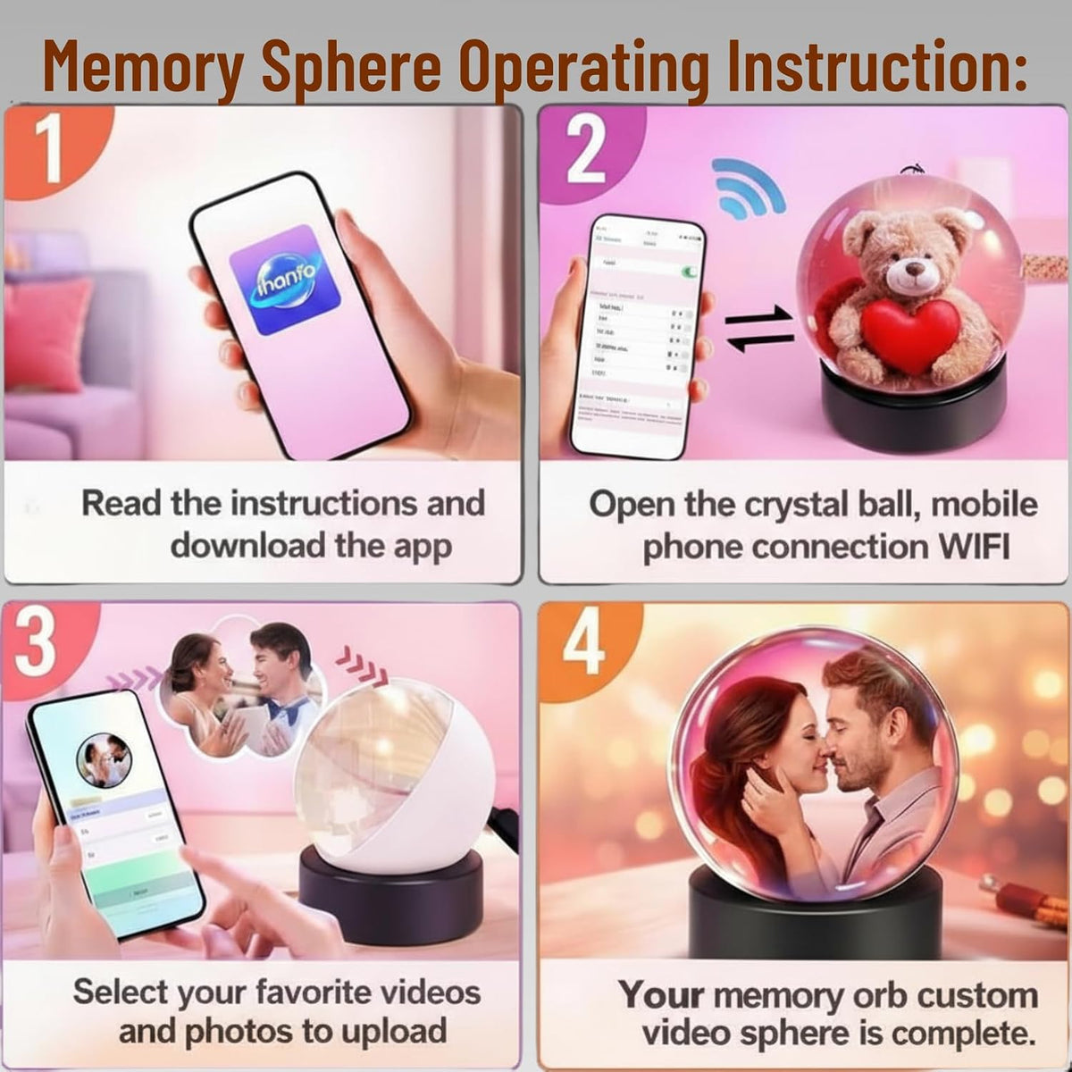 Personalized LED Memory Crystal Ball