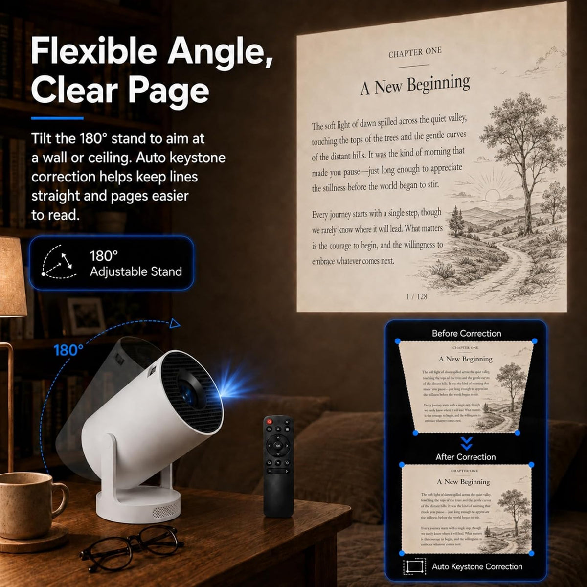 Portable HD Home Reading Projector