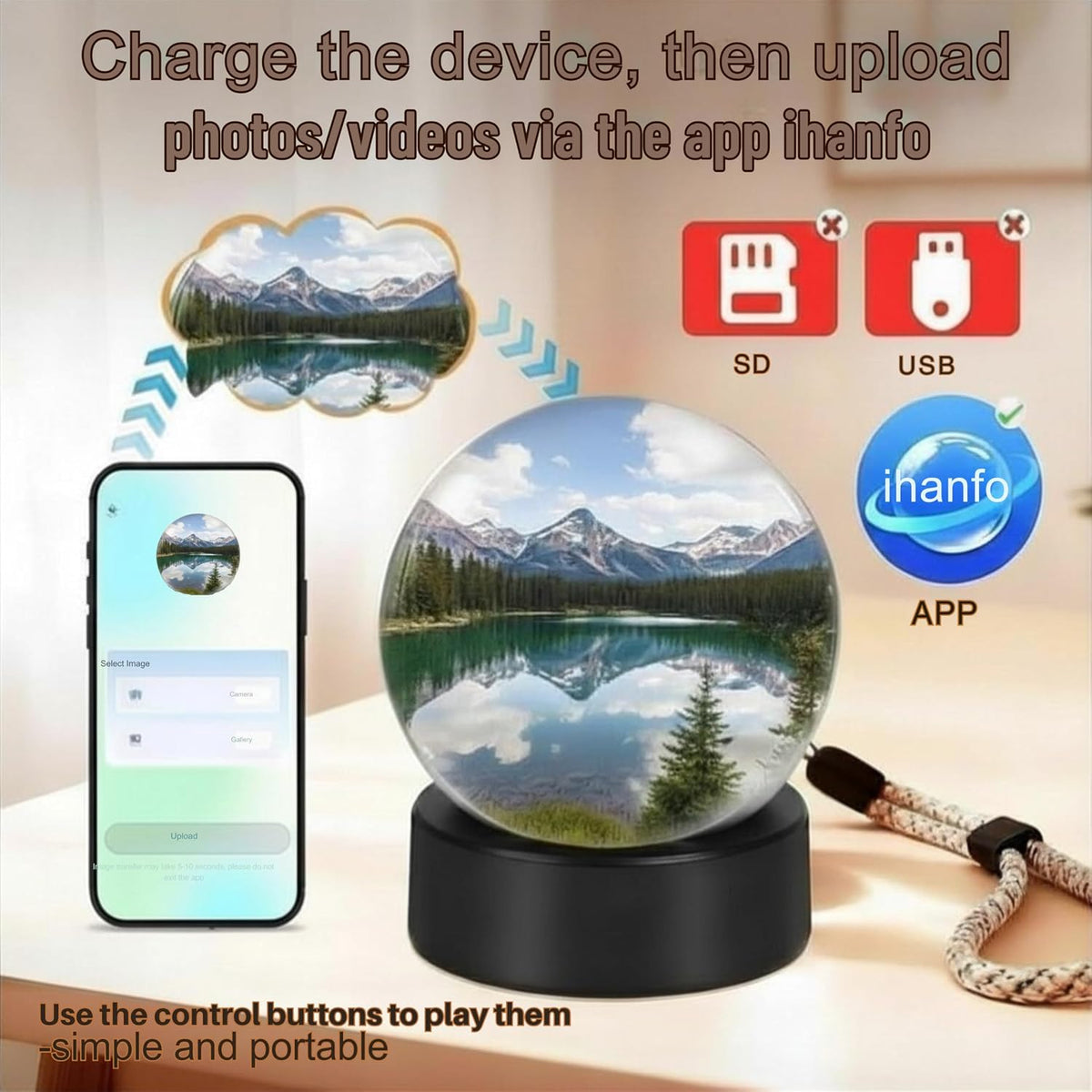 Personalized LED Memory Crystal Ball